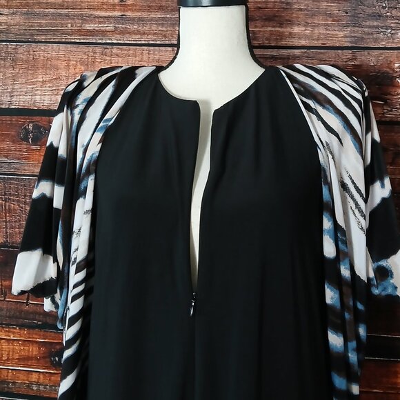 Raza Designs Vintage 80s Gown XL Unique Rare Maxi Dress Long Wing Sleeve US Made - Picture 5 of 10